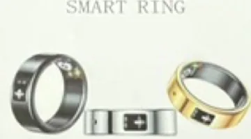 The smart ring box art: a black ring, a silver ring and a gold ring side by side